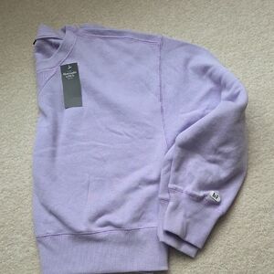 Abercrombie & Fitch Women's Cropped Light Purple Crewneck Sweatshirt